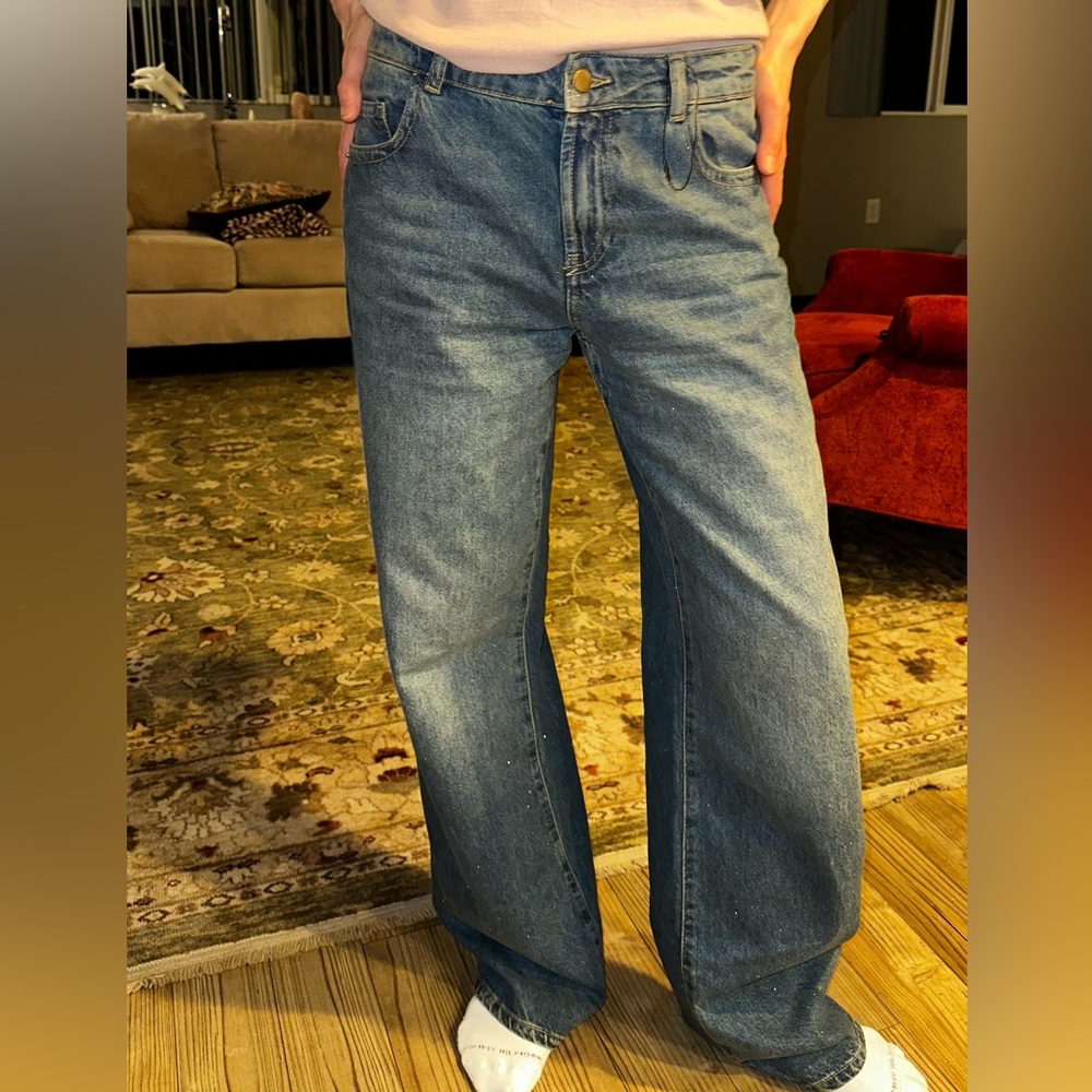 Zara glitters Wide-Leg Jeans